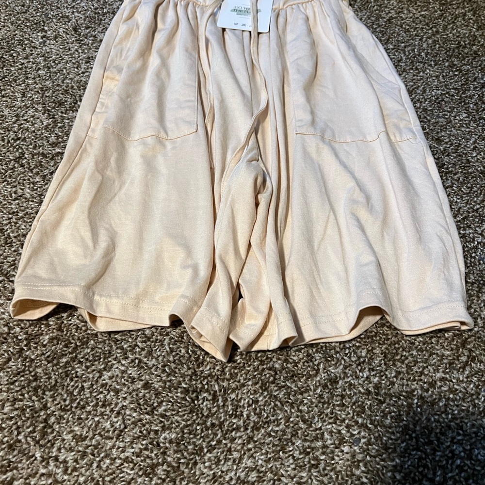Light Peach Drawstring Shorts